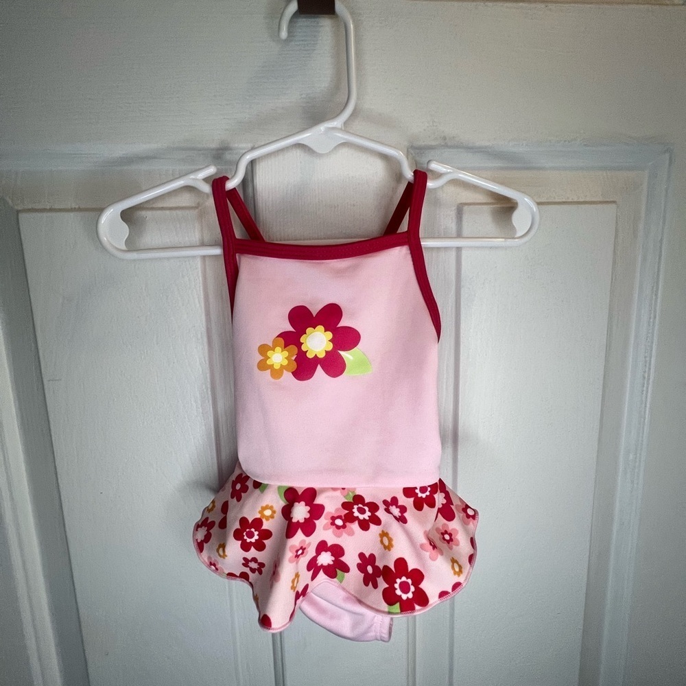 Pink Floral Baby Swimsuit